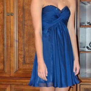 La Femme Sweetheart mini-dress with diamond back!